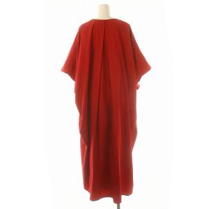 ADORE 23SS ハイメモリーワンピース ロング マキシ丈 七分袖 38 赤 レッド
