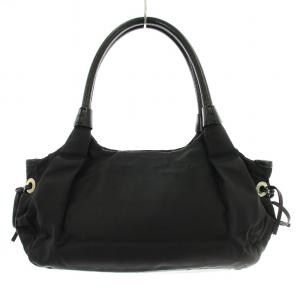 kate spade new york トートバッグ ハンドバッグ ナイロン レザー 裏地ドット 黒 ブラック /KU OF