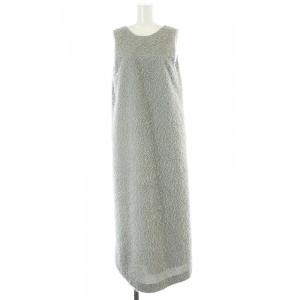 フリンジ ノースリーブ ワンピース 2WAY マキシ ロング S グレー /AT OS