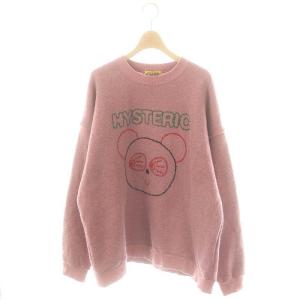 24AW RED EYE FLASH刺繍 オーバーサイズスウェット ニット アンゴラ混 F ピンク マルチカラー