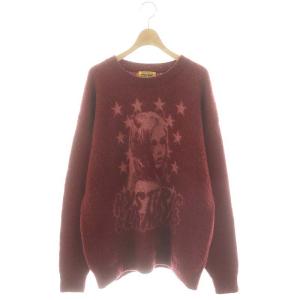 24AW DEVIL GIRL ジャカードセーター F ボルドー ピンク