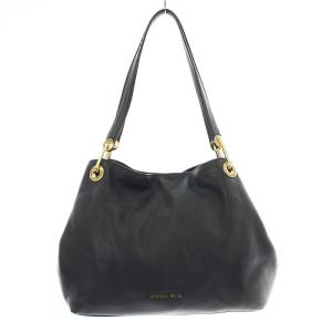 ショルダートートバッグ レザー ロゴ 紺 ネイビー /KU OF