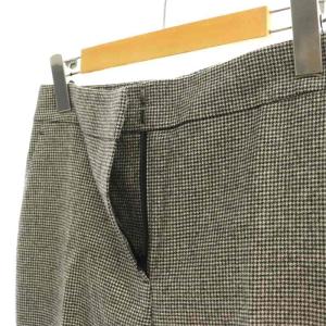 theory luxe 24AW HOUNDSTOOTH CAROL 2 パンツ テーパード 千鳥格子 40 黒 ブラック オフホワイト