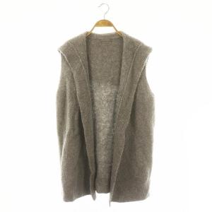 24AW Piazzo Dora SL トッパーカーディガン ノースリーブ フード ウール 038 グレー