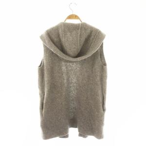 theory luxe 24AW Piazzo Dora SL トッパーカーディガン ノースリーブ フード ウール 038 グレー