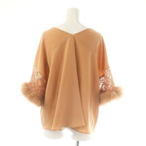 Diagram GRACE CONTINENTAL ブラウス プルオーバー 五分袖 レース切替 36 ライトブラウン ピンクベージュ