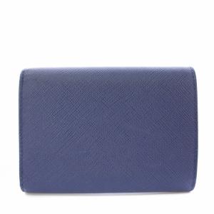 PRADA 三つ折り財布 サフィアーノ レザー 紺 ネイビー 1MH840