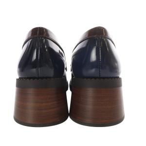 TOD'S ローファー 36.5 ブラウン ネイビー