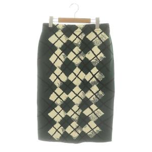 knitted diamond pattern midi skirt 