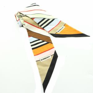 BURBERRY スカーフ リボン シルク マルチストライプ マルチカラー