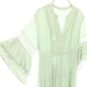 Grace Class 23SS スカラレースマキシワンピース ロング 七分袖 36 ミントグリーン