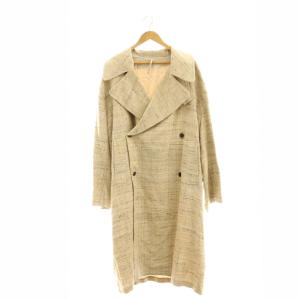 シルクオーバーサイズコート ロング ダブル M ベージュ