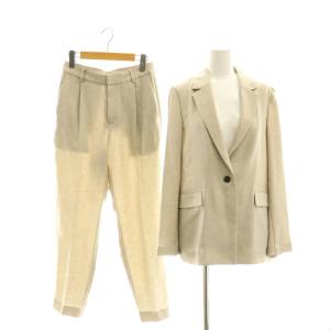 パンツスーツ セットアップ TA/P テーラードジャケット スラックス 36 38 ライトベージュ /ES
