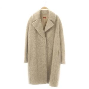 アルパカ混 シャギー ロングコート チェスターコート アウター 36 ベージュ /DF OS