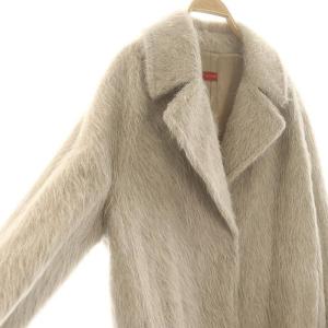 DES PRES アルパカ混 シャギー ロングコート チェスターコート アウター 36 ベージュ /DF OS