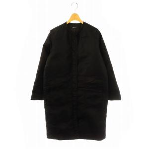 MA-1 ダウンフェザーノーカラーコート アウター ロング ジップアップ 1 ブラック /DO OS