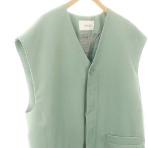ASTRAET ジレ ベスト Vネック オーバーサイズ スモークグリーン /ES OS