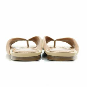 PIPPICHIC トングサンダル フラット スクエアトゥ フェイクレザー 38 ベージュ