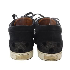 JIMMY CHOO LOW TOP TRAINER フロッキードット スニーカー ローカット スエード 39 ブラック /YO13