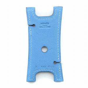 ドリング イヤホンホルダー レザー X刻印 水色 ライトブルー /BB OH OF