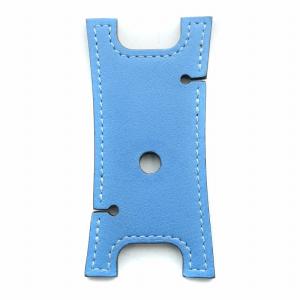 HERMES ドリング イヤホンホルダー レザー X刻印 水色 ライトブルー /BB OH OF