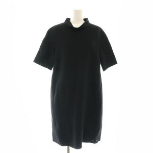 ウール 半袖ワンピース I42 紺 /MI OS