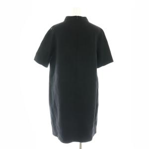 S Max Mara ウール 半袖ワンピース I42 紺 /MI OS