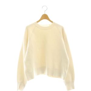 24AW スウェットライクニットプルオーバー セーター 長袖 コットン F アイボリー /YQ OS