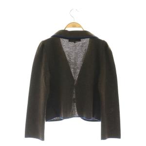 M'S GRACY ニットジャケット テーラード リボン 40 茶 ブラウン /DF OS