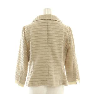 M'S GRACY セットアップ 上下 ステンカラージャケット タイトスカート ひざ丈 ボーダー 40 ベージュ