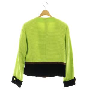 M'S GRACY ノーカラージャケット 9号 黄緑 茶