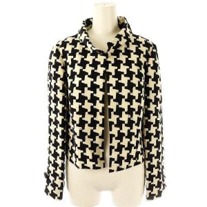 M'S GRACY 総柄ジャケットスカートセット フレアスカート 膝丈 40 白 黒