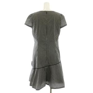 M'S GRACY ストライプリボンワンピース 40 黒 白