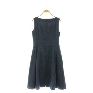 M'S GRACY ジップアップデニムワンピース ひざ丈 ノースリーブ 40 紺 ネイビー
