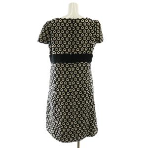 M'S GRACY カメリア ジャガード ニットワンピース ウール 40 黒 アイボリー