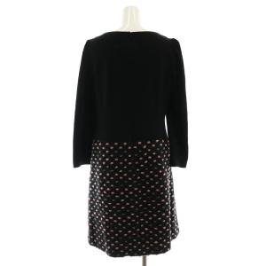 M'S GRACY ドットニットワンピース ウール 40 黒 ピンク グレー /MI OS