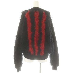 Y-3 フェイクファージップアップブルゾン ジャケット M ブラック レッド /DO OS