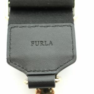 FURLA ベルト フェイクレザー キャンバス 黒 ブラック OS