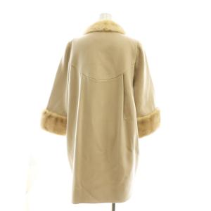 FOXEY BOUTIQUE Crystal Snow ステンカラーコート ミンクファー カシミヤ 38 ベージュ