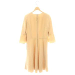 FOXEY Rhythm flare ウールワンピース 38 イエローベージュ