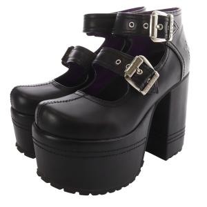 厚底ベルティッド パンプス 24cm 黒 ブラック 2601062 /SR