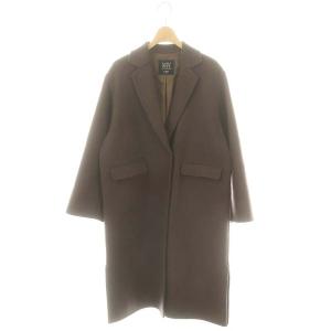 24AW souple wool ダブルフェイスチェスターコート アウター ロング 背抜き 36 ダークブラウン