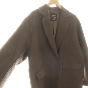 SLOBE IENA 24AW souple wool ダブルフェイスチェスターコート アウター ロング 背抜き 36 ダークブラウン