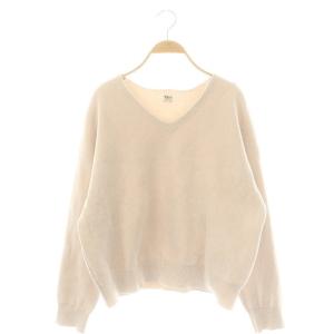 24AW ソフトラムナイロンVネックプルオーバー ニット セーター 長袖 S オフホワイト /DO OS