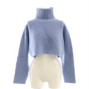 23AW ラ ボーム LA BAUME ショートニット セーター長袖 ハイネック プルオーバー ウール