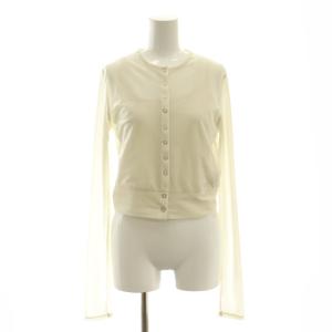 24AW 洗える ストレッチ シアートリコットベロアカーディガン 長袖 インナー付き F アイボリー /YQ