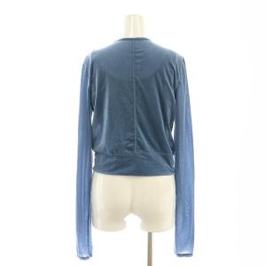 Adam et Rope' 24AW 洗える ストレッチ シアートリコットベロアカーディガン 長袖 インナー付き F 青 ブルー /YQ