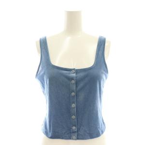 Adam et Rope' 24AW 洗える ストレッチ シアートリコットベロアカーディガン 長袖 インナー付き F 青 ブルー /YQ