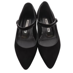 MANOLO BLAHNIK フラットシューズ メリージェーン 37.5 黒