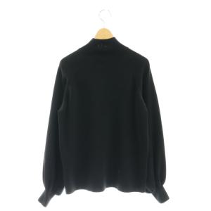 ADORE 23AW ドライストレッチニットプルオーバー カットソー 長袖 モックネック バルーンスリーブ 38 M 黒 ブラック